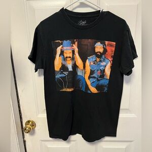 Retro Black Graphic Tee with Iconic Print Creech & Chong